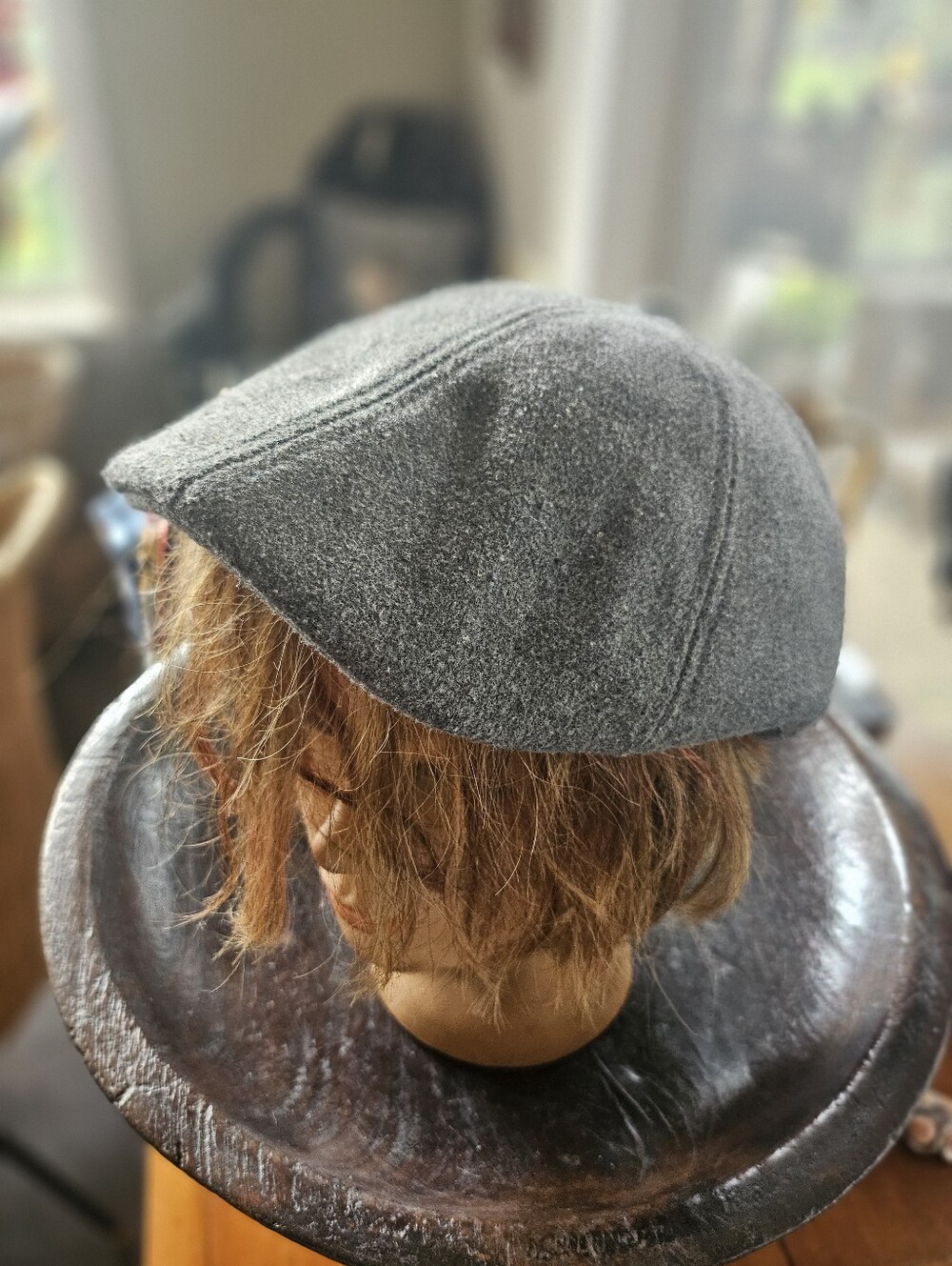 New Era EK Wool Blend Newsboy Cap M Grey Flat Ivy Hat 60% Wool Classic Driver